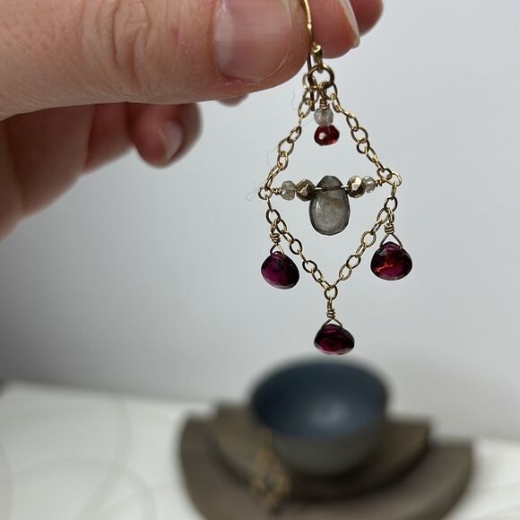 Dangle Gemstone Earrings - Picture 4 of 4